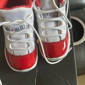 Jordan Kids Red and White Sneakers